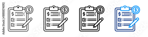 Asset Summary Icon Different Style Outline Collection Set.