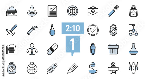 Business, Office & Technology Icons: Set of Modern Flat Icons for Web and App Design