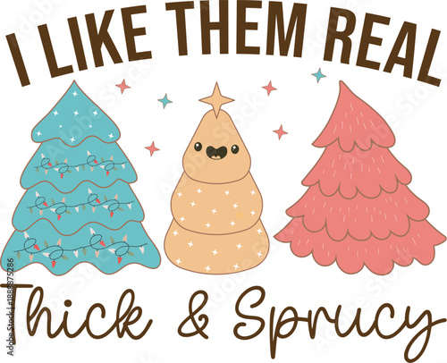 Christmas Thick Spruce Tree Illustration - Vector