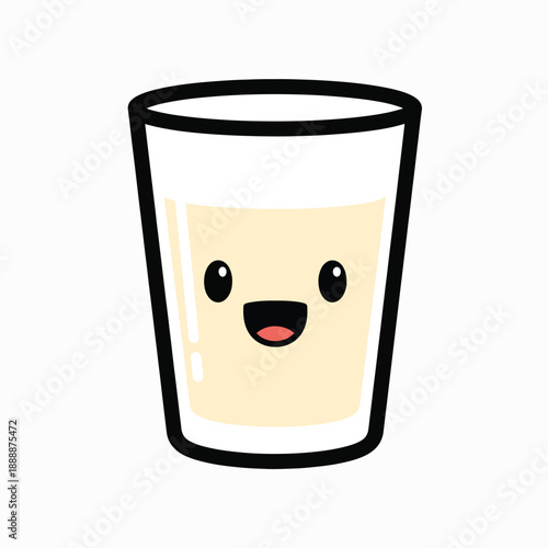 Cartoon Glass of Milk