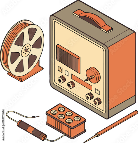 Vintage electronics repair tools and equipment for maintenance and restoration