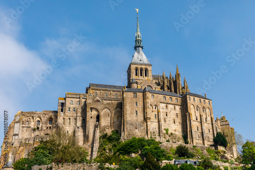 Mont-Saint-Michel, Normandy, France - April, 27th, 2025 - View of the Mont-Saint-Michel