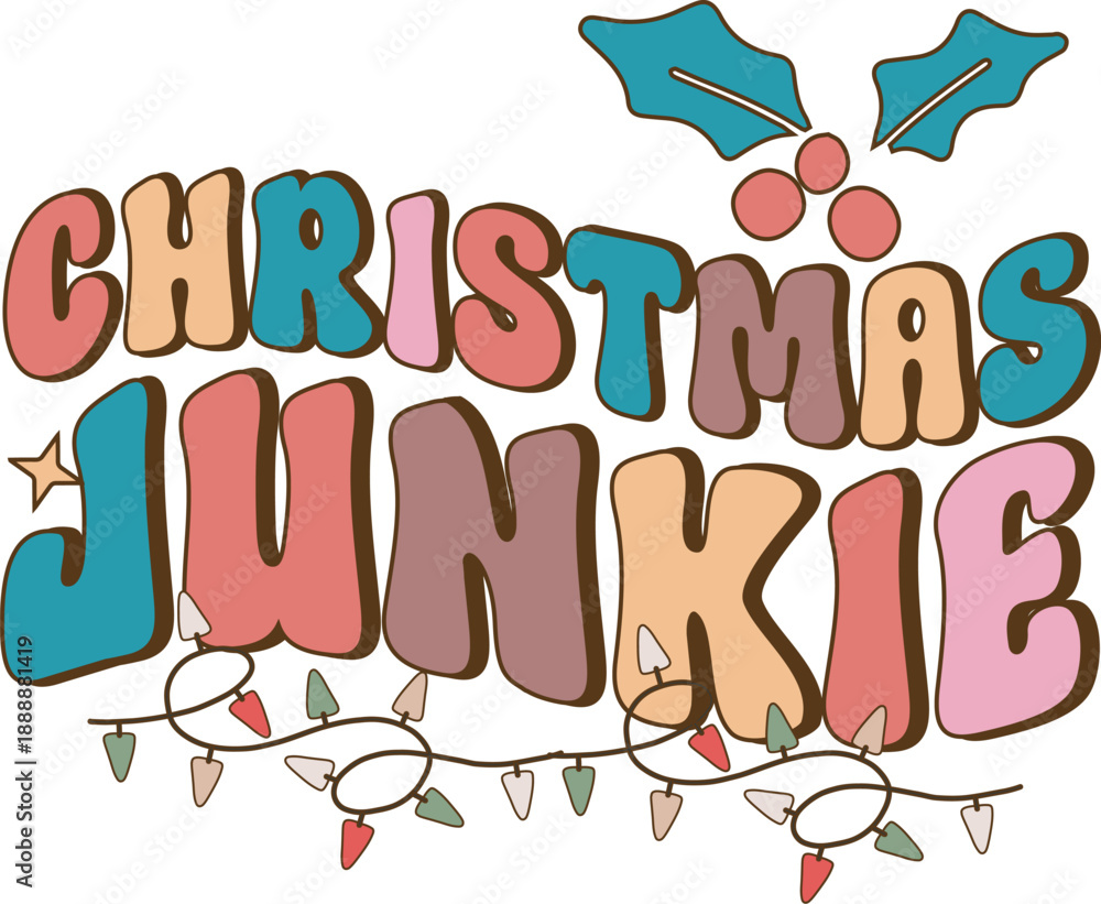 Φωτογραφία Christmas Junkie Illustration - Vector
