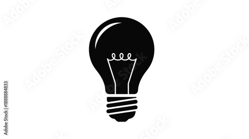 Simple black silhouette of a lightbulb representing ideas silhouette