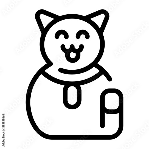 maneki neko line icon