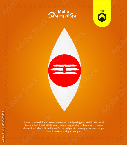 Cuadro en lienzo Maha Shivaratri festival vector background, lord Shivan line art and background