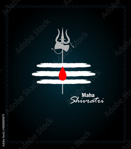 Maha Shivaratri festival vector background, lord Shivan line art and background image, Indian celebration and culture, om namah shivya