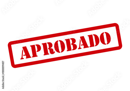 Aprobado stamp symbol, label sticker sign button, text banner vector illustration .