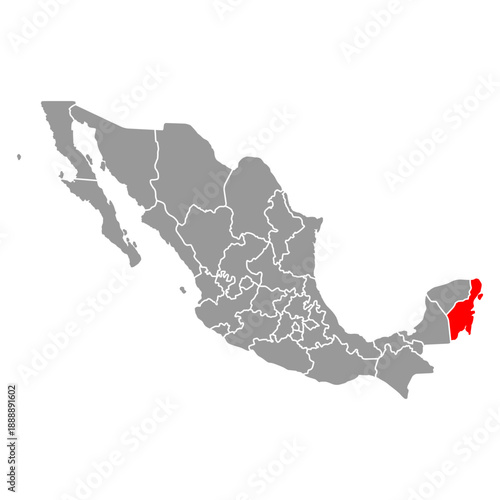 Quintana Roo of Mexico map shape, travel web concept icon vector illustration .