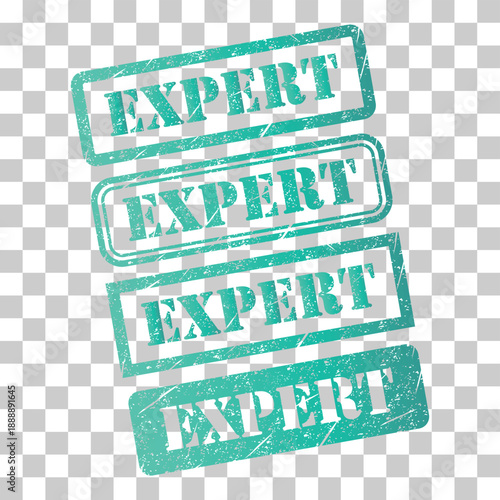 Set of Expert stamp symbol, label sticker sign button, text banner vector illustration .