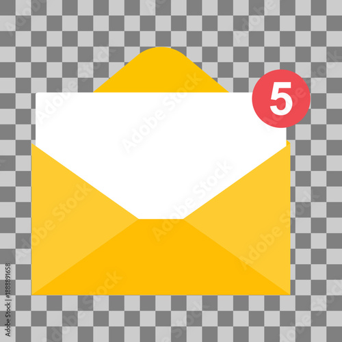 Email business icon, flat web client message sign, mail app vector illustration .