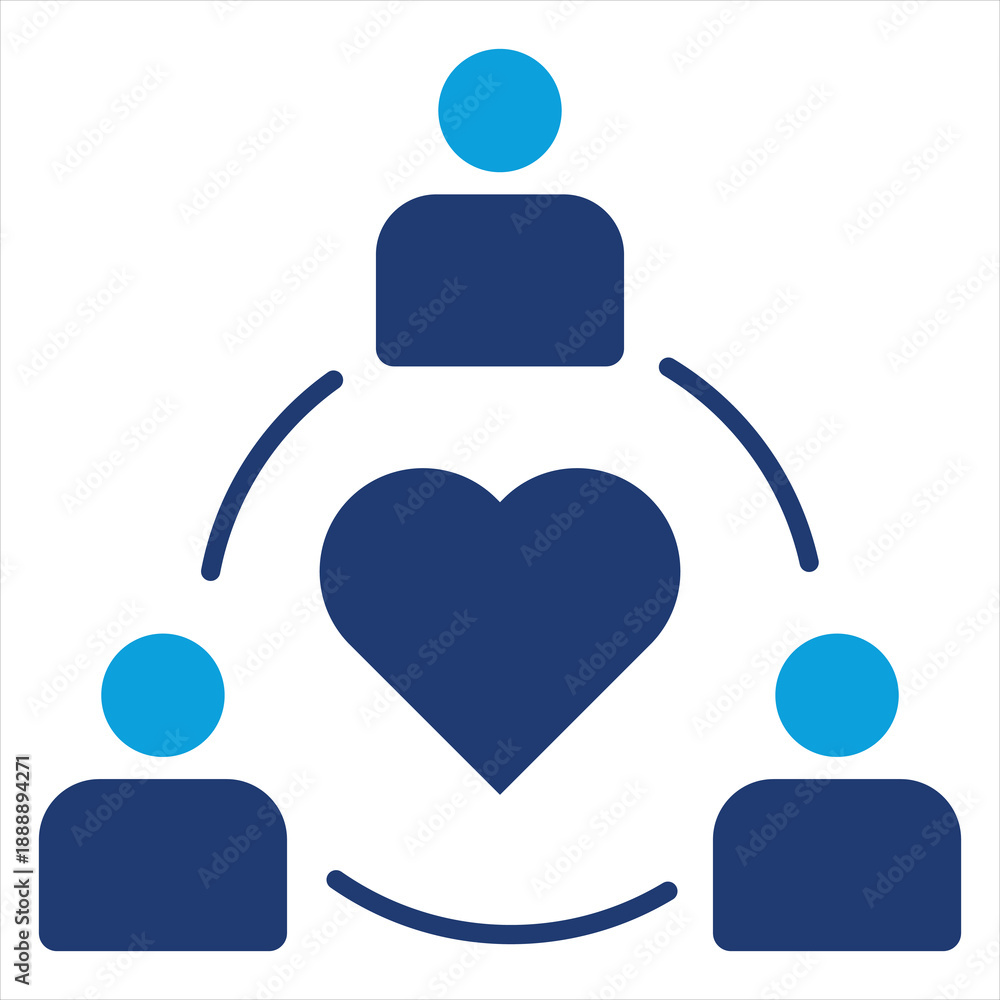 Obraz premium Sincerity Flat Blue Icon Style