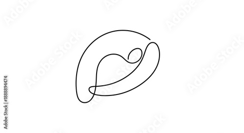 Simple Line Drawing of a Bean.