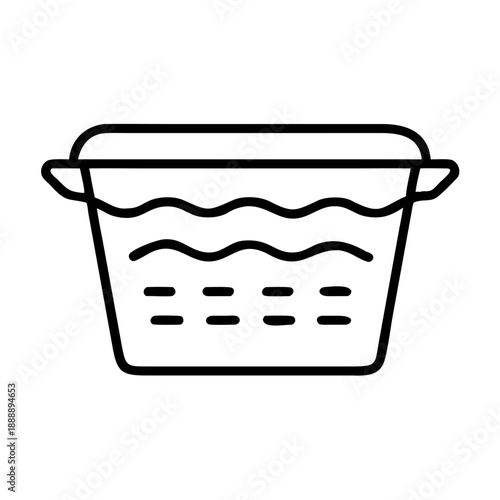 Laundry Basket Icon — Clothes Storage, Laundry Organization and Home Interior Symbol