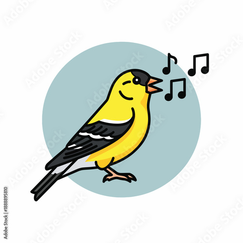 American Goldfinch Singing