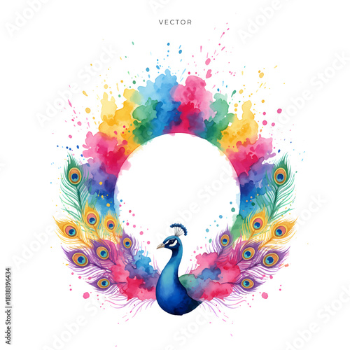 indian holi fest and circular colourful decorative background.