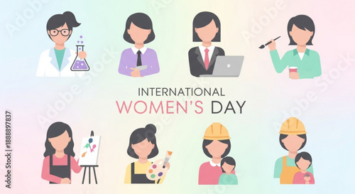 International women's day celebration with diverse professional women