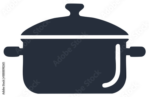 Simplified Cooking Pot Illustration for Kitchenware, Kitchen and Cooking