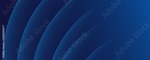 Abstract blue glowing geometric lines on dark blue background. Modern shiny blue circle lines pattern