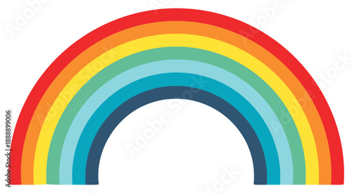 Bold Rainbow Illustration with Saturated Colors Simple Vector Design