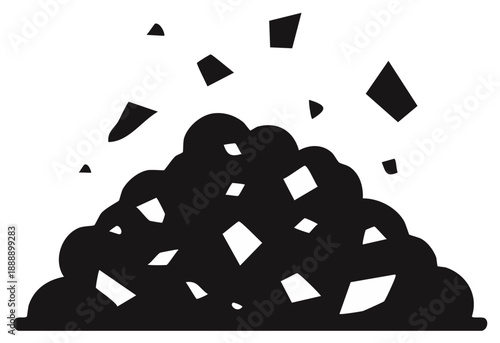 Abstract Pile with Debris Silhouette Graphic Design Element Isolated