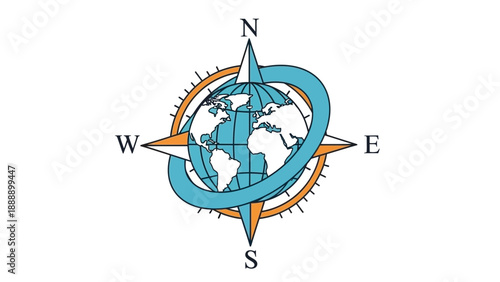 Detailed Badge Style Icon for Travel, Exploration, and Global Adventures. transparent.