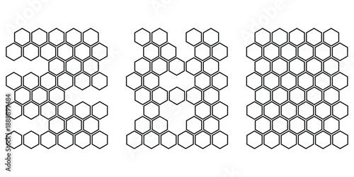 Honeycombs icon. Natural honeycomb icons collection. Beeswax hive icons. vector isolated on white background.