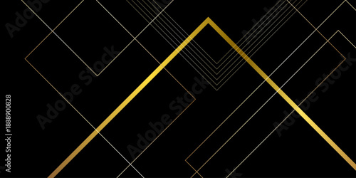 Abstract futuristic tech background with squares and rectangles of glowing golden colors.