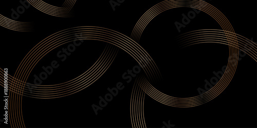 Abstract circle rings black background. Modern technology design background for project presentation template.