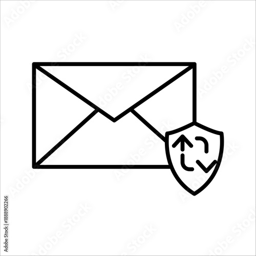 Refresh email outline icon. linear style sign for mobile concept and web design. Envelope with rotation arrows simple line vector icon. Symbol, logo illustration. Pixel perfect vector graphics