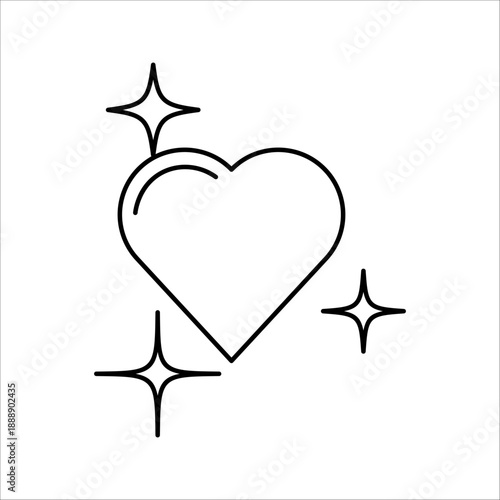 Shiny heart-shaped light effect with glittering sparks on a dark transparent background. Ideal for Valentine's, love themes, or festive projects.