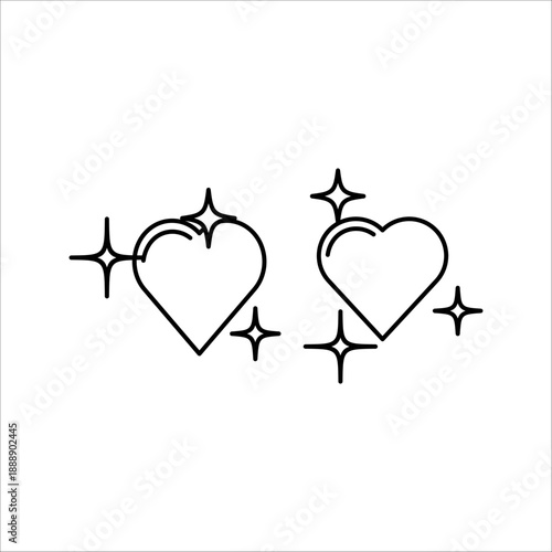 Glowing heart icon set. Perfect for use in designs related to love, relationships, affection, and positive emotions. Ideal for web design, user interfaces, and graphic design projects