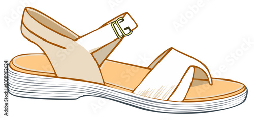 Fashionable women's casual sandal with ankle strap and open toe design