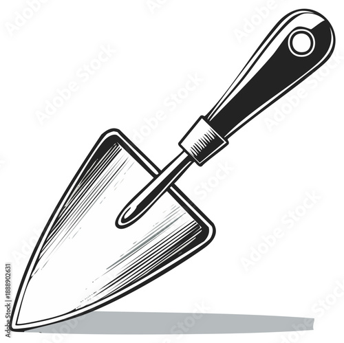 Simple Illustration of a Garden Trowel Hand Tool Isolated on White