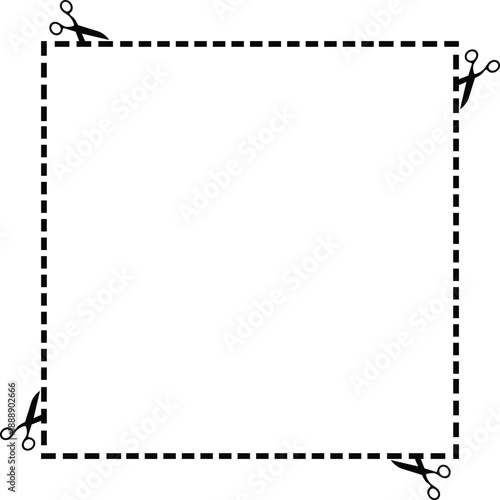 scissor cutting guides paper border frame design