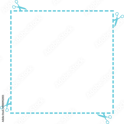 scissor cutting guides paper border frame design