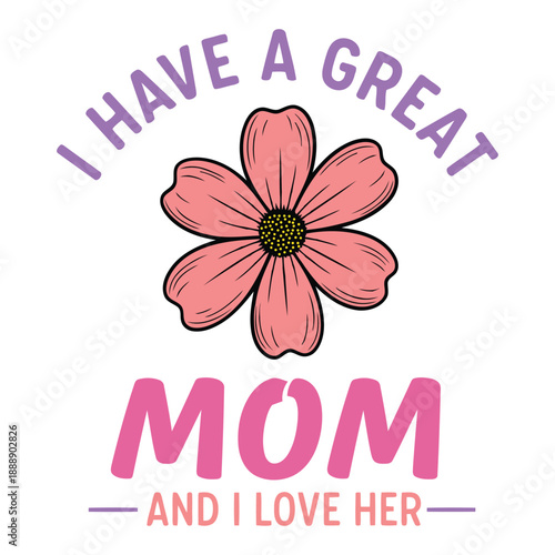 Heartfelt tribute to a lovely mother with a pink flower graphic