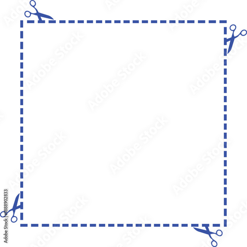 scissor cutting guides paper border frame design