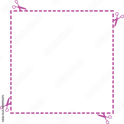 scissor cutting guides paper border frame design