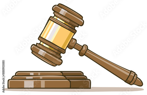 Wooden gavel and sound block symbolizing justice law court and legal decisions