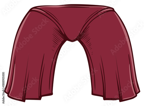 Stylized vector illustration of a flowing red superhero cape or loincloth