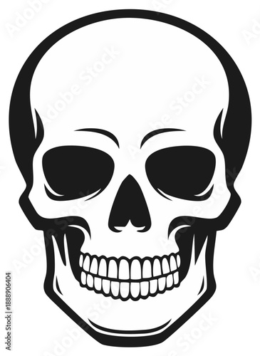 Black and white skull illustration