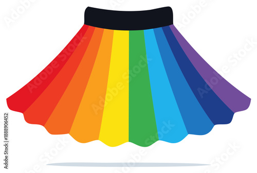 Colorful Striped Skirt with Black Waistband Fashionable and Playful Style