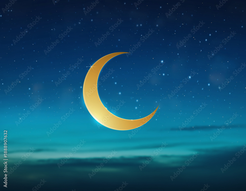 Naklejka premium Ultra HD Elegant Islamic Ramadan Abstract Background with Golden Glow