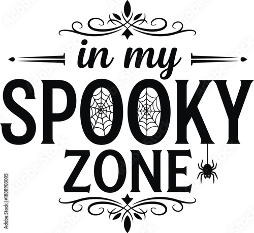 Halloween-Themed 'In My Spooky Zone' Wall Art for Festive Decoration