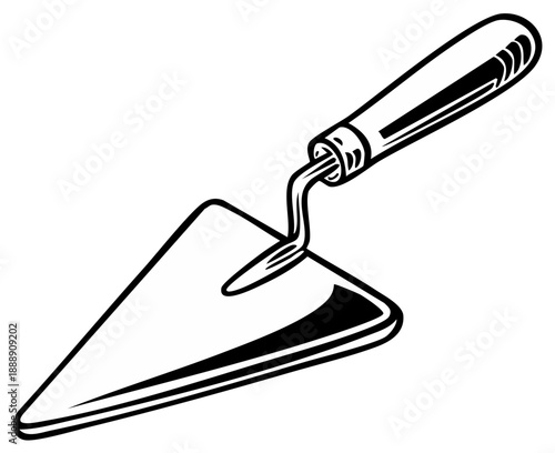 Black and White Illustration of a Trowel