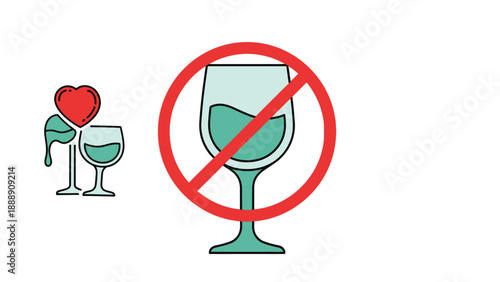 Clear graphic illustration communicating a strict prohibition against bringing any form of glass container or beverage item into the designated area for safety