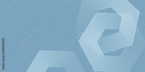 Abstract hexagon lines on gray background. Geometric stripe line art design for poster, brochure, cover, website, banner.
