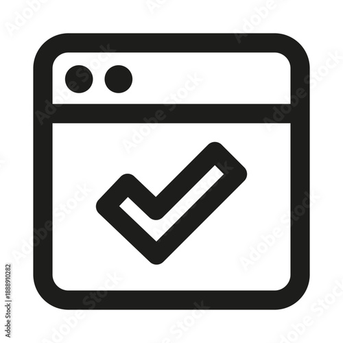 Checked page professional line icon. Professional Line Vector Icon with modern verification approval concept, minimal clean outline design and scalable completed document symbol