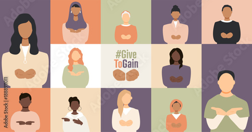 International Women's Day 2026 banner. #GiveToGain